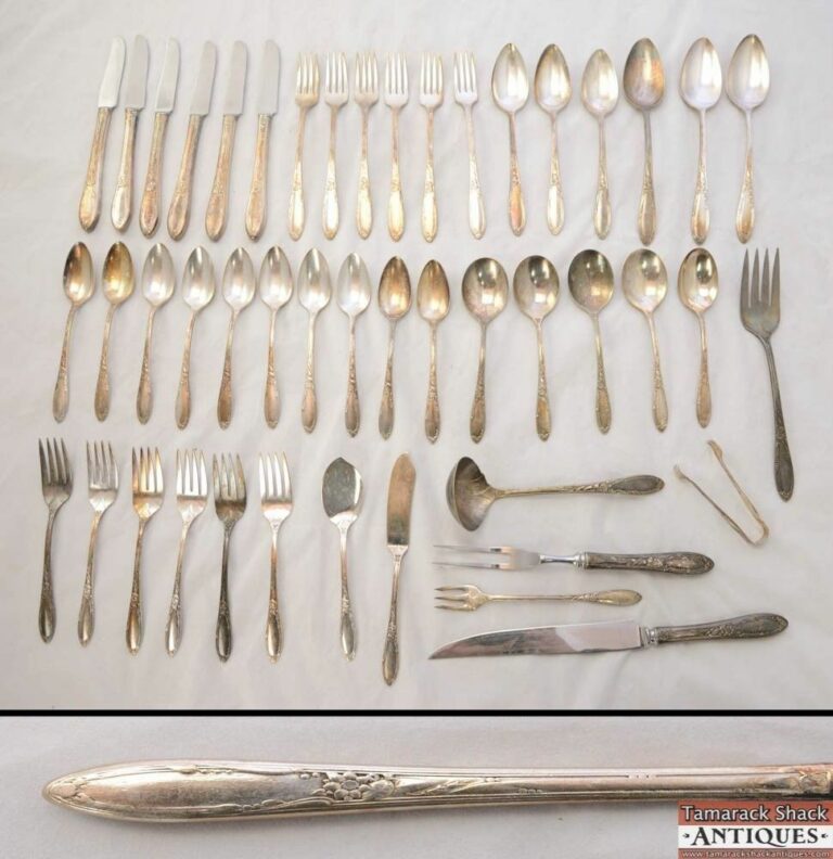 1934 Chateau Heirloom Plate Oneida 47 Piece Set Silver Plate Flatware Vintage Tamarack Shack