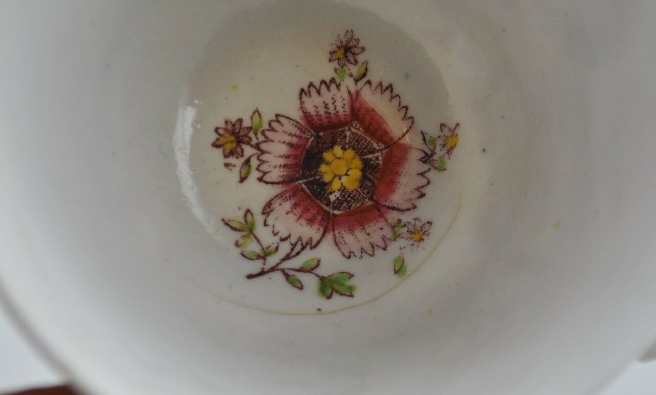 19thC Porcelain Romanesque Mother & Children Red Transferware Cup & Saucer - Image 5