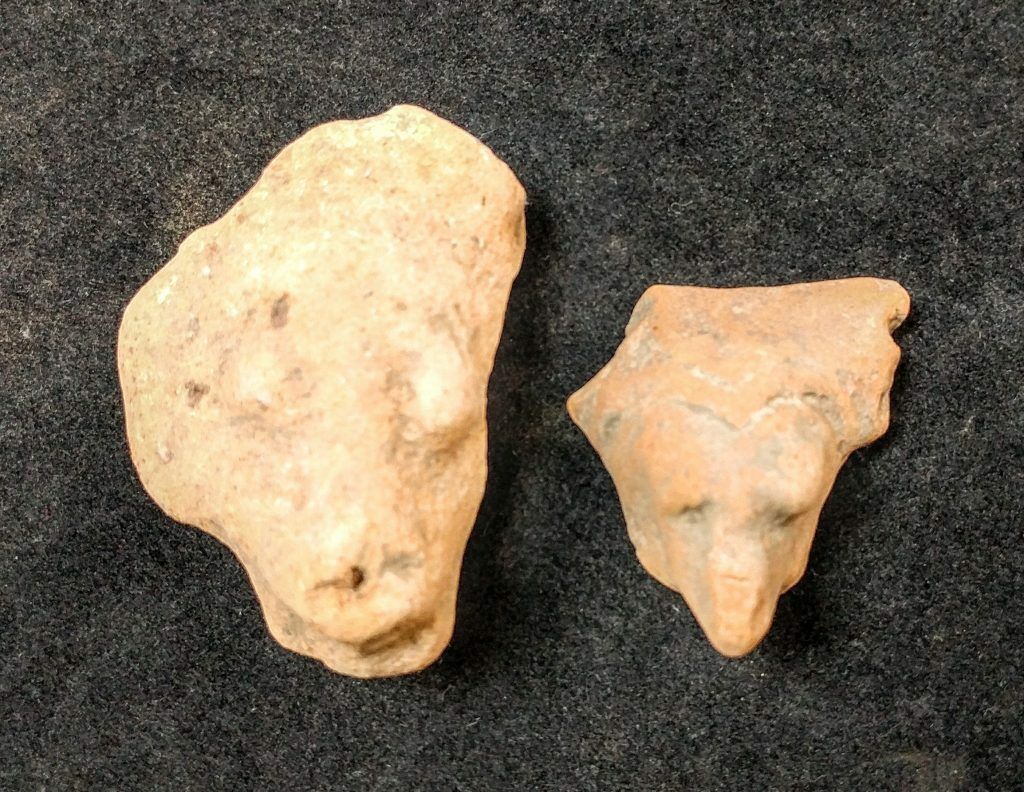 2 Mayan Cenote Yucatan Dig Pre-Columbian Stone Ancient Artifact Mask Heads L4Z