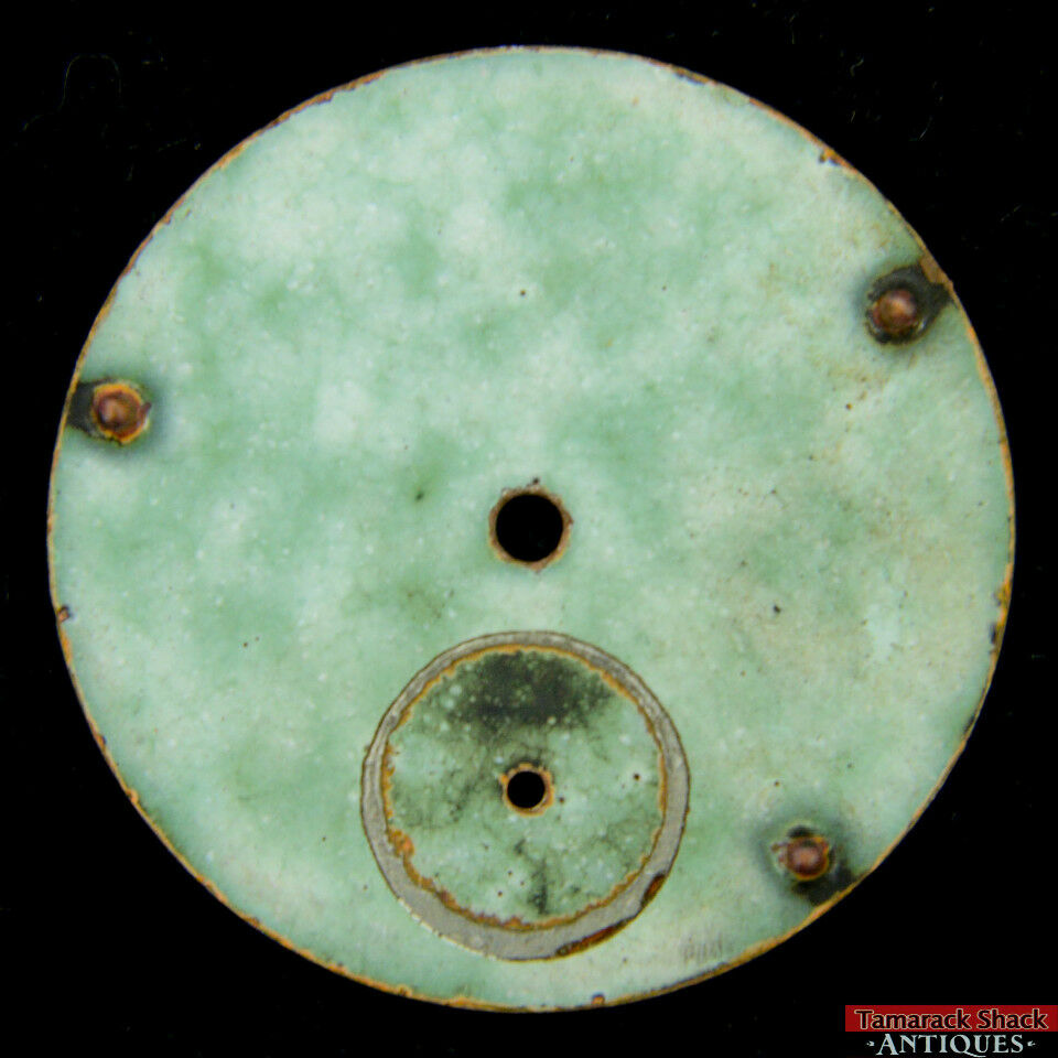 Antique Hampden Size 4/0 USA Porcelain Pocket Watch Dial White Subdial Cursive - Image 3