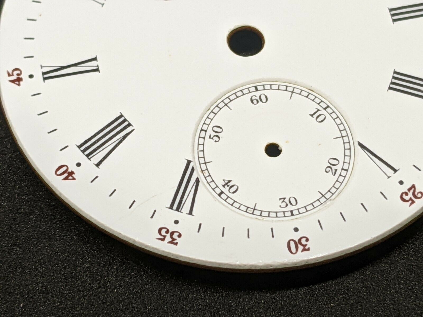 Hampden Watch Co 18s Porcelain Pocket Watch Dial | Roman Numerals | 22900 - Image 5