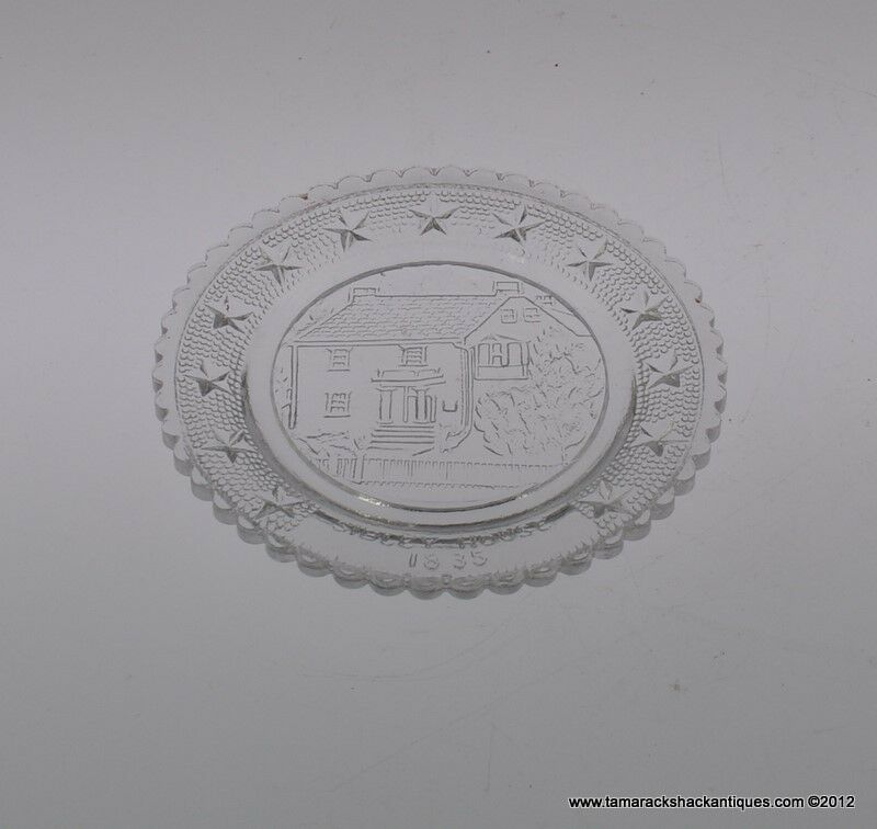 Lot of (4) EAPG Cup Plates Mini 3 1/2" Sibley House Benjamin Franklin Ship - Image 5