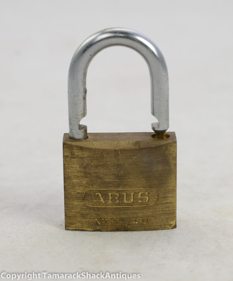 Vintage ABUS Brass Five Cylinder Padlock With Key Nice Patina - Image 3