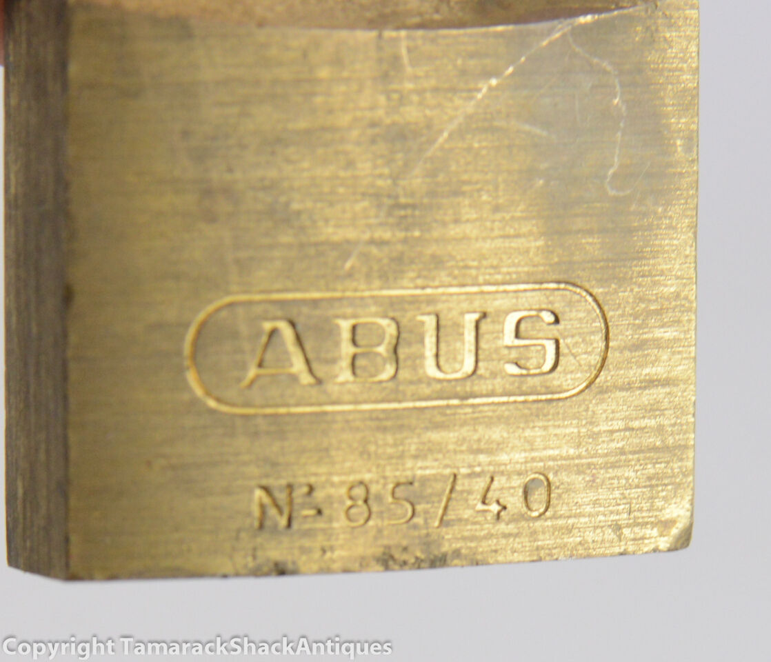 Vintage ABUS Brass Five Cylinder Padlock With Key Nice Patina - Image 7