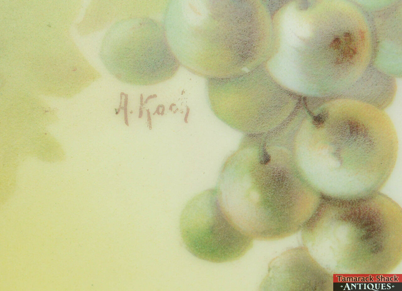 Vintage JC Louise Bavaria Decorative Plate Grapes Vineyard Motif Artist Signed - Image 3
