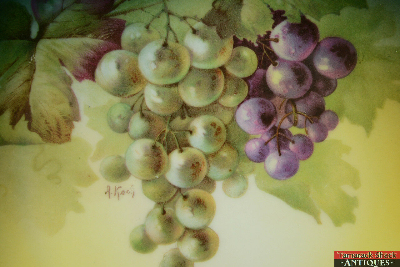 Vintage Jc Louise Bavaria Decorative Plate Grapes Vineyard Motif