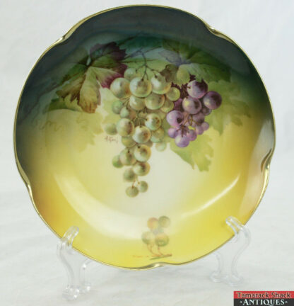 Vintage JC Louise Bavaria Decorative Plate Grapes Vineyard Motif Artist Signed