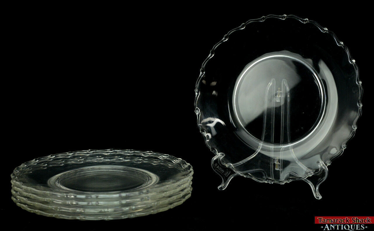 Vintage Lot 20 pc Fostoria Century Pressed Clear Glass Set Plates Cups Creamer - Image 4