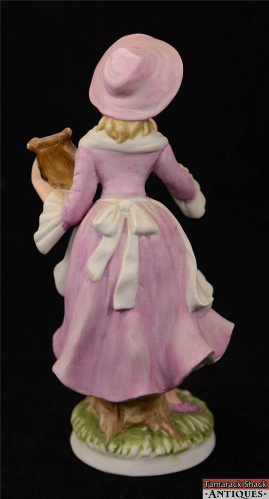 Lot of 3 Japanese Figurines Girl Milking Cow Lady w/Lyre Green Dress Lady VTG - Image 5