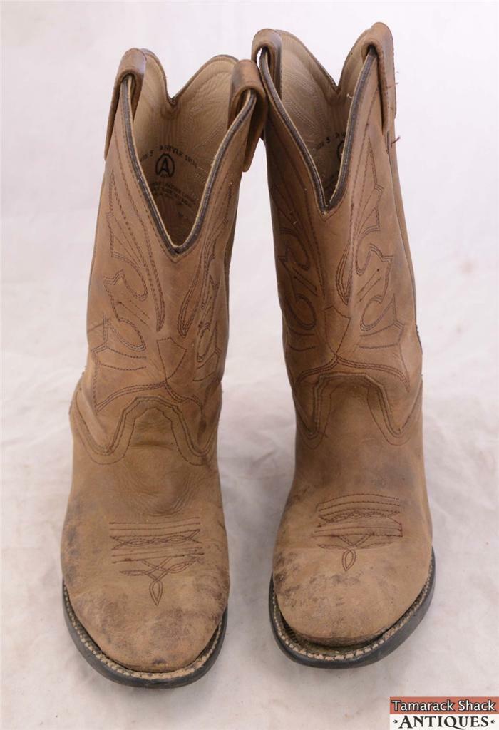 Vintage Acme Size 5 D Style 13131 Cowboy Boots Light Brown Tan Made in India - Image 3