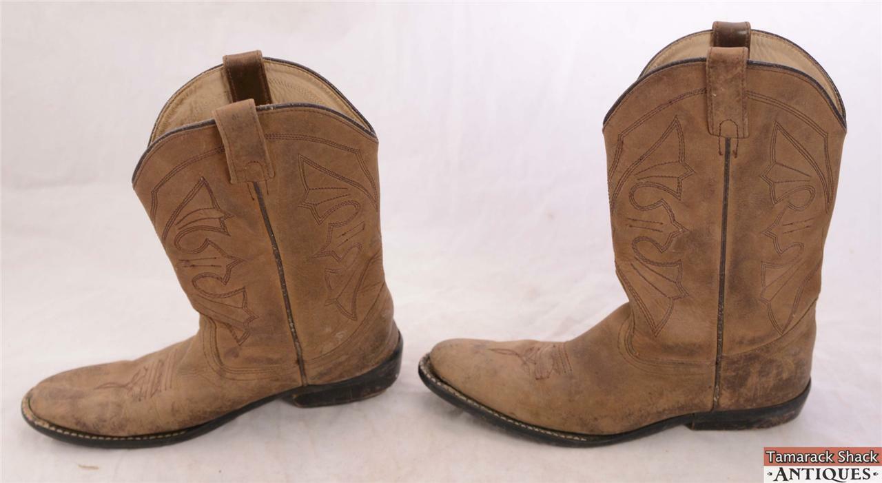 Vintage Acme Size 5 D Style 13131 Cowboy Boots Light Brown Tan Made in India - Image 5