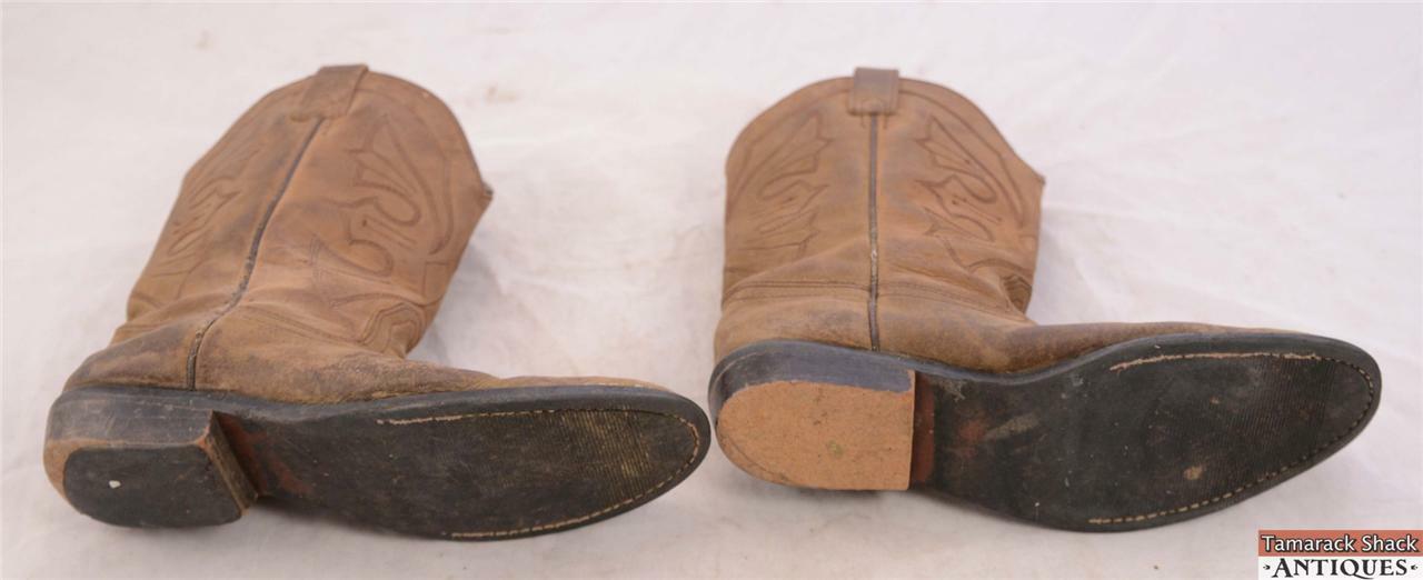 Vintage Acme Size 5 D Style 13131 Cowboy Boots Light Brown Tan Made in India - Image 7