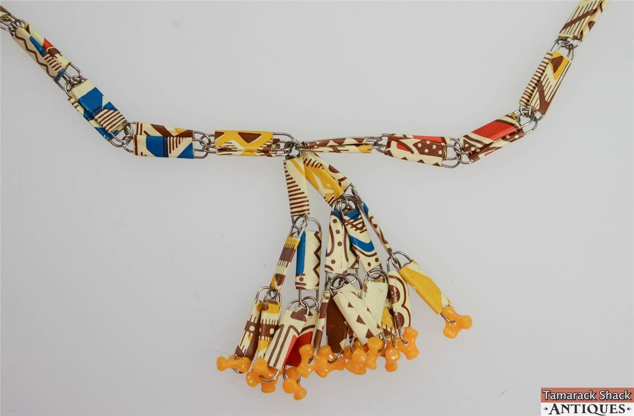Vintage Retro Endless Wrapped Paper Clip With Tassle Necklace 30 1/2 Inch Long - Image 6
