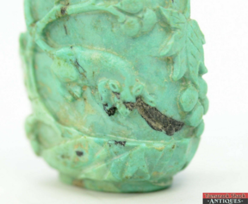 Details about    EXQUISITE CHINESE TURQUOISE RESIN HAND CARVED FISH & CHILDREN SNUFF BOTTLE M 