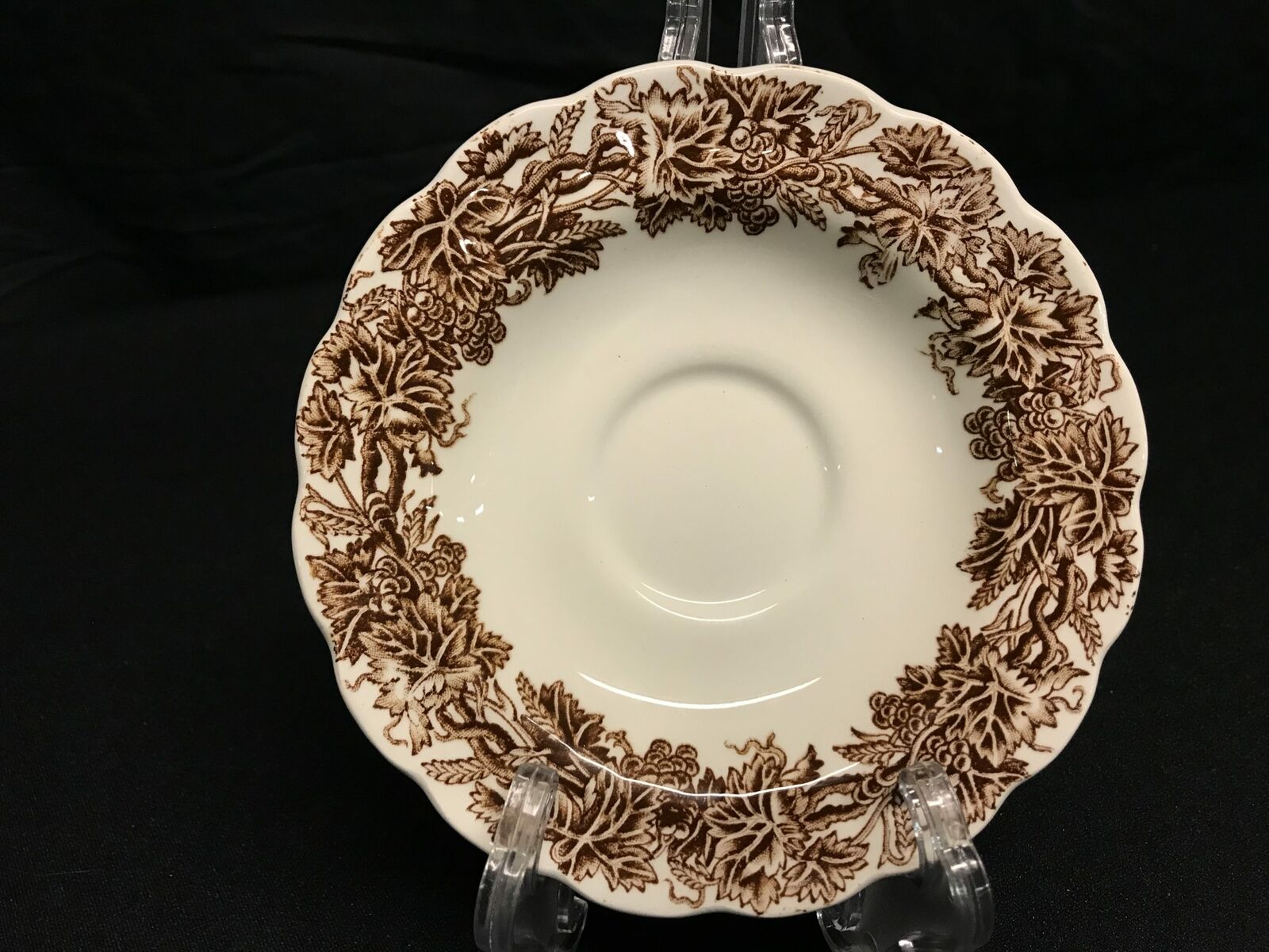 Booths Vine & Wheat Brown Pattern Demitasse & Cream Soup Saucers, 6pcs | 23054 - Image 3