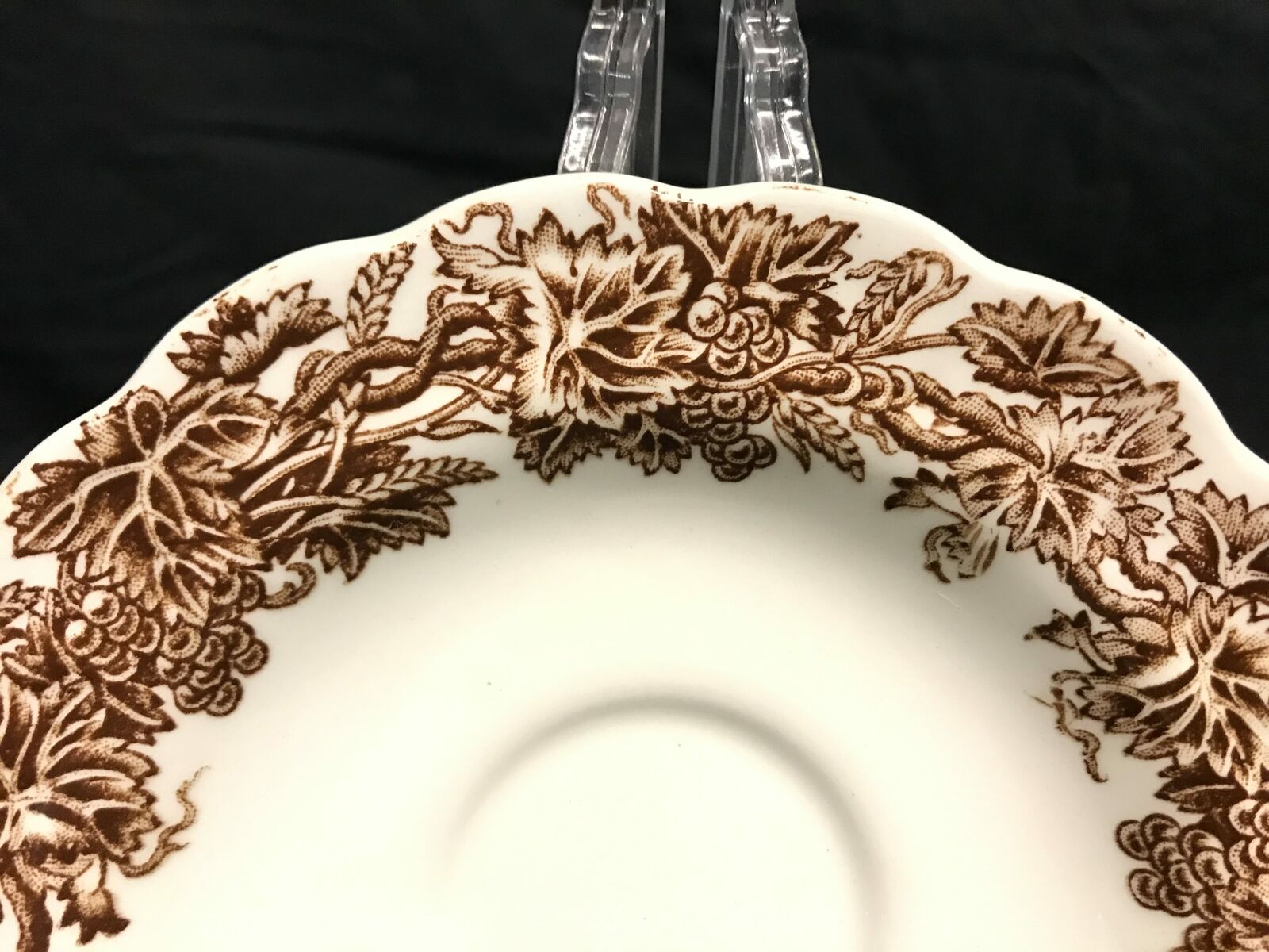 Booths Vine & Wheat Brown Pattern Demitasse & Cream Soup Saucers, 6pcs | 23054 - Image 4
