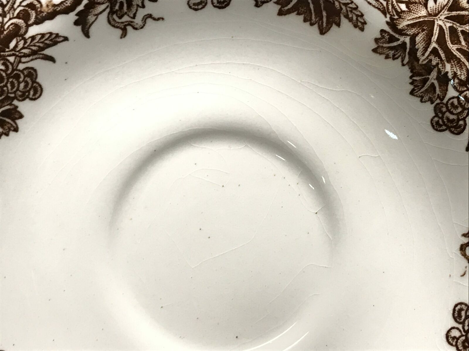 Booths Vine & Wheat Brown Pattern Demitasse & Cream Soup Saucers, 6pcs | 23054 - Image 5