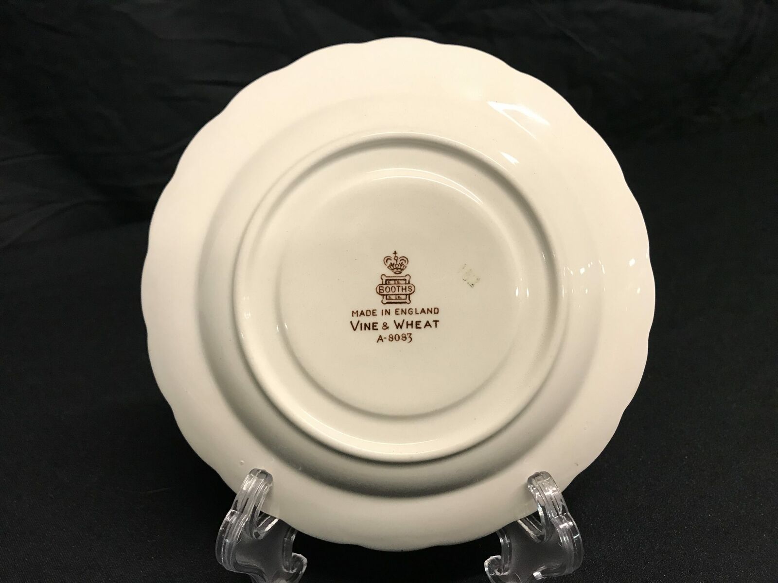 Booths Vine & Wheat Brown Pattern Demitasse & Cream Soup Saucers, 6pcs | 23054 - Image 6