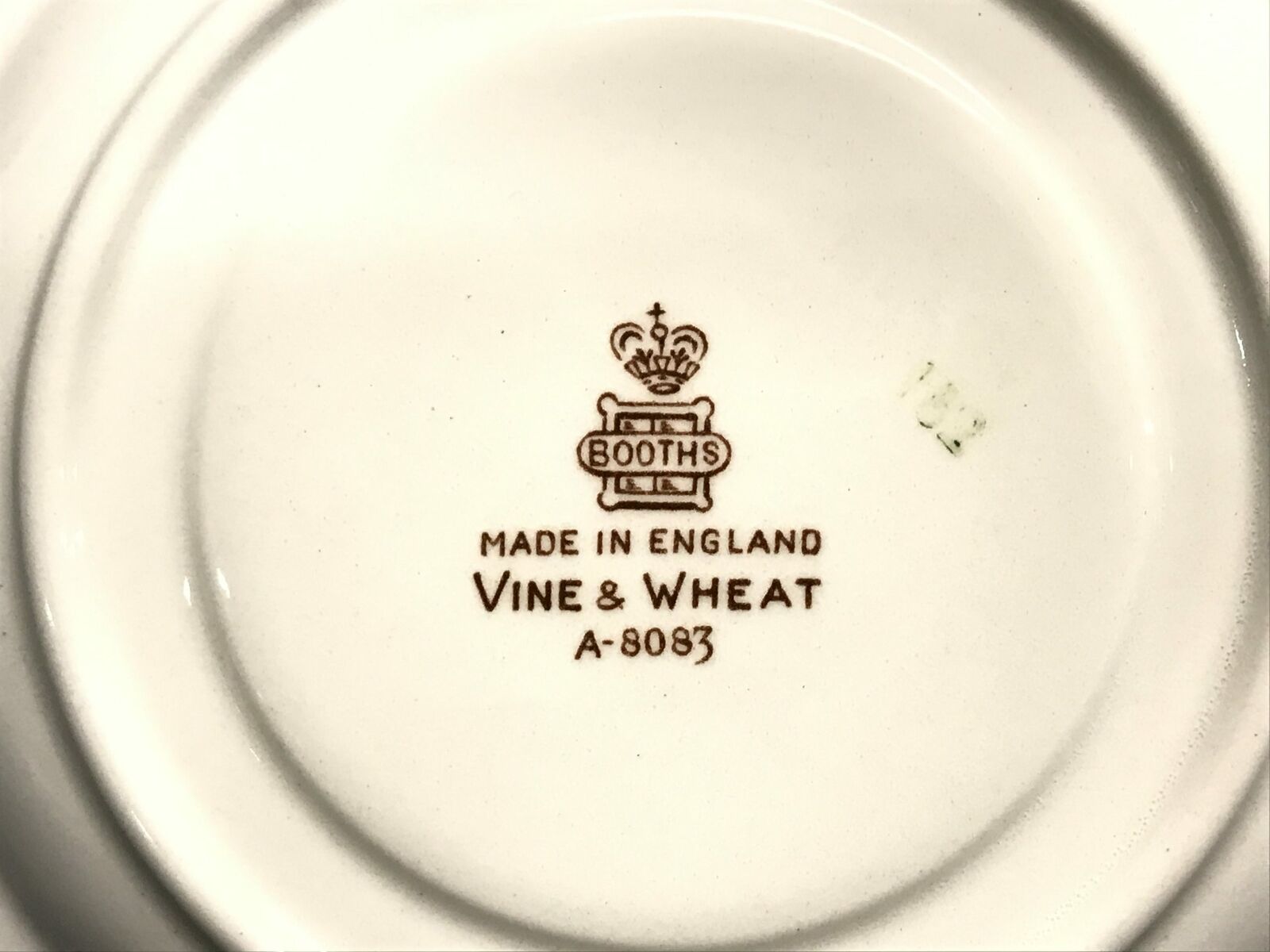 Booths Vine & Wheat Brown Pattern Demitasse & Cream Soup Saucers, 6pcs | 23054 - Image 7
