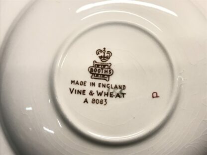 Booths Vine & Wheat Brown Pattern Oversize Teacups & Deep Saucers, 8pcs | 23058 - Image 7
