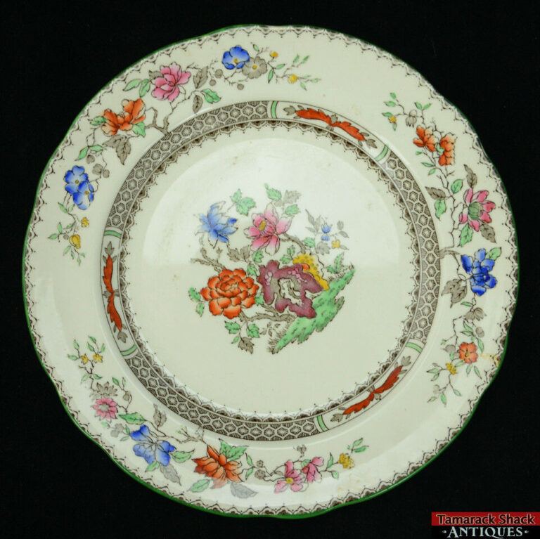 Copeland Spode Chinese Rose 7 1/2" Salad Plate No. 629599 2/9253 Green