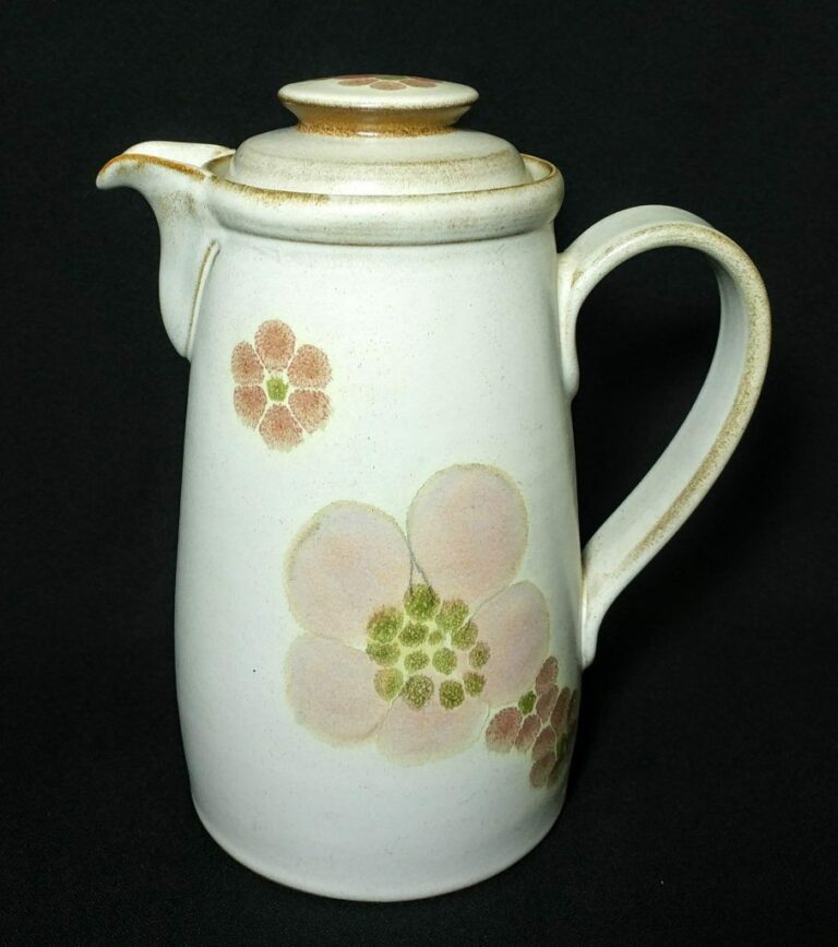 Denby Pottery Gypsy Pattern 9.5" Coffee Pot w/Lid Handcrafted England