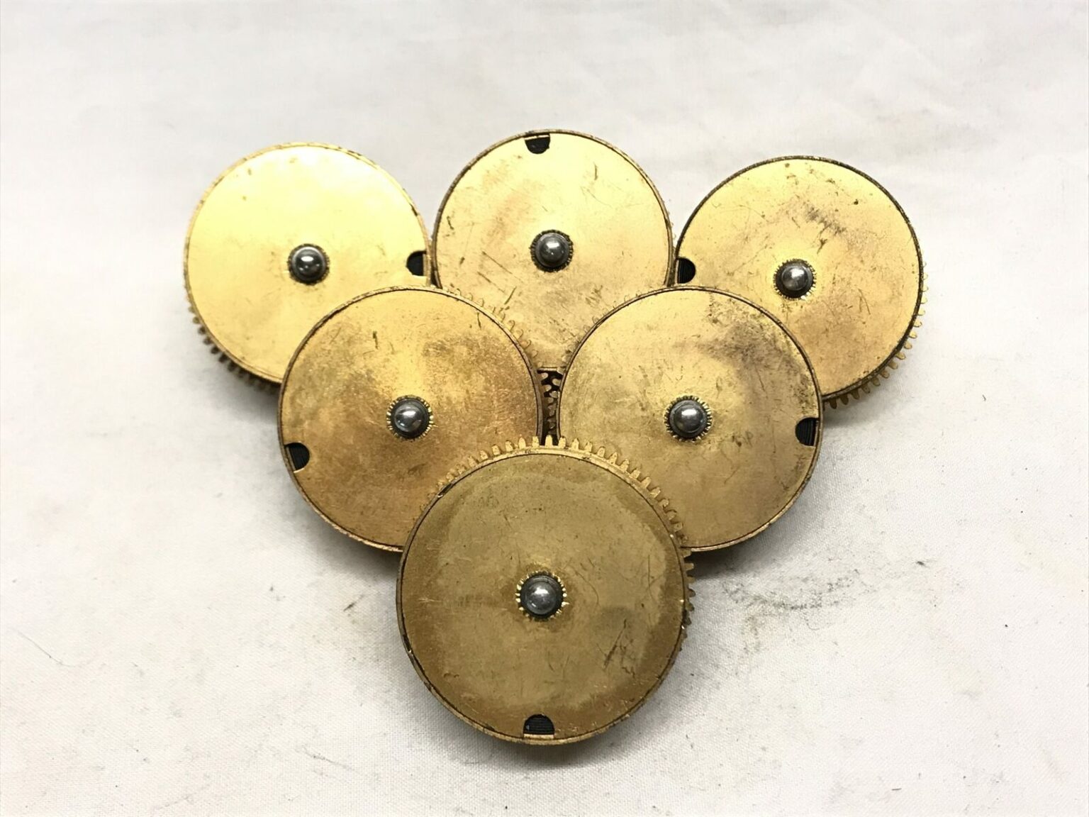 (6) Clock Barrels & Springs for Clock Repair. 41mm Barrel Dia., 67