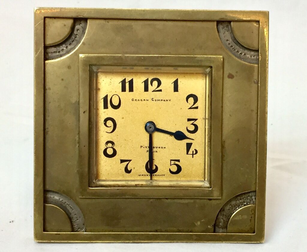 Antique Grogan Pittsburgh Desk Clock C.H. Depose French 1910s For