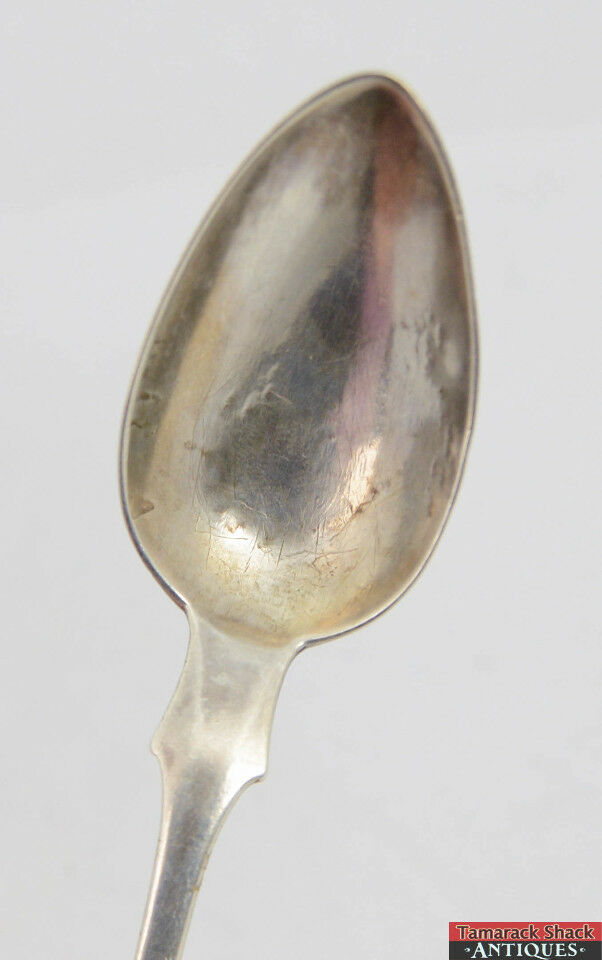 Antique Jacob J. Ladomus Monogrammed Coin Silver 5 7/8" Fiddle Handle Spoon - Image 4