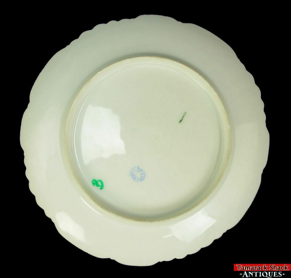 Antique LS&S Limoges France Plate Gold Scroll Scalloped Delicate Raised Flowers - Image 5
