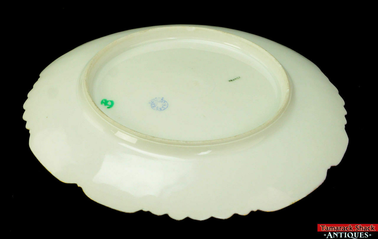 Antique LS&S Limoges France Plate Gold Scroll Scalloped Delicate Raised Flowers - Image 6
