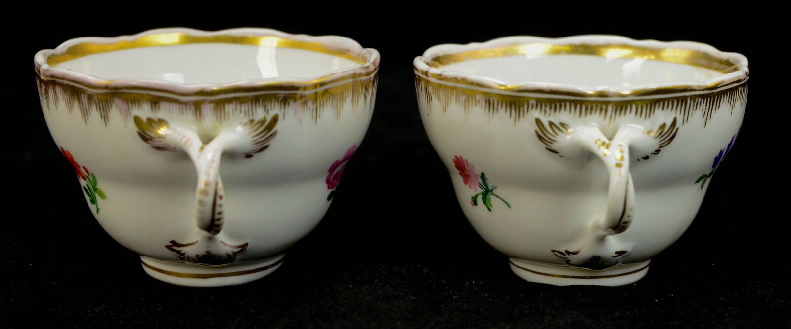 Pair of KPM Konigliche Handpainted Floral Porcelain Tea or Coffee Cup L2A - Image 7