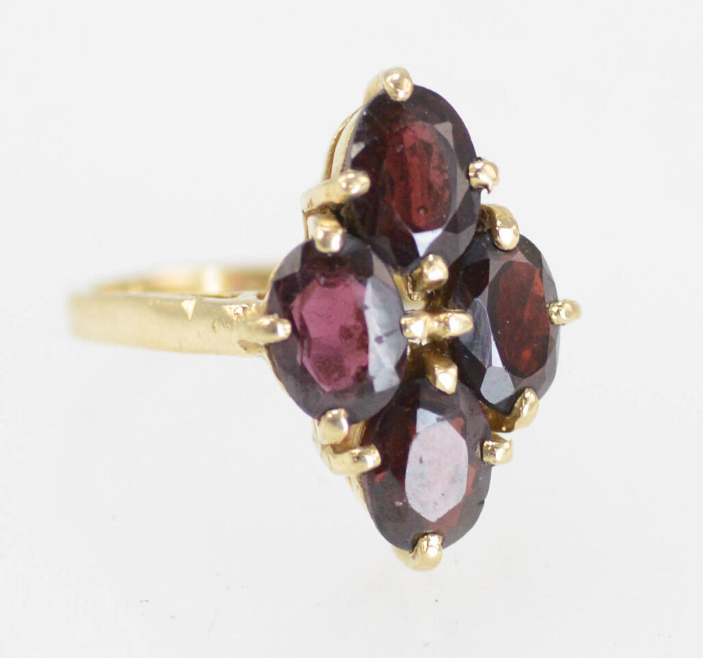 Vintage 14K Yellow Gold 3.35ct Red Garnet Womens Ring 4.6 Gram Size 5.5 Ring W1X - Image 5
