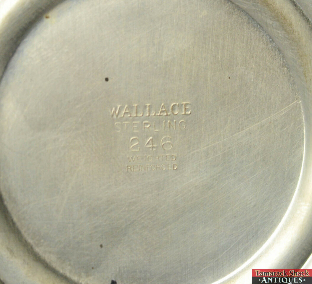 Vintage Wallace Sterling Silver Weighted 246 Rope Border 3 1/4" Reinforced - Image 5