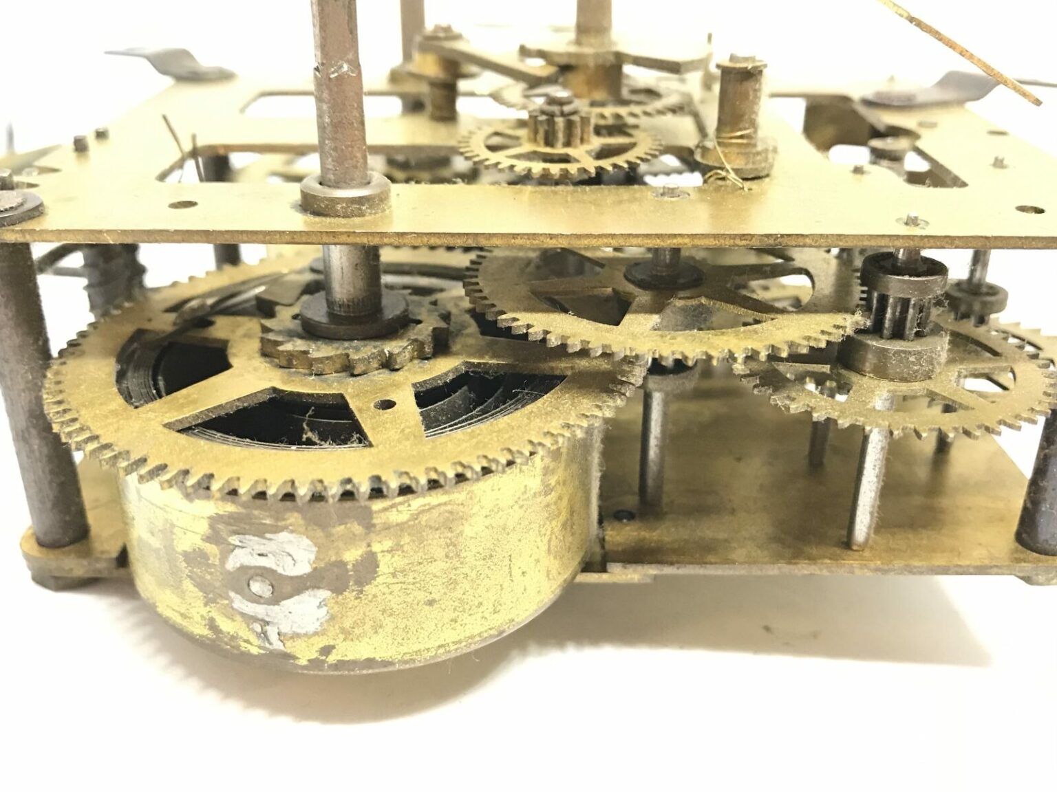 Antique Brass Mechanical DualChime Clock Movement for Parts 22981