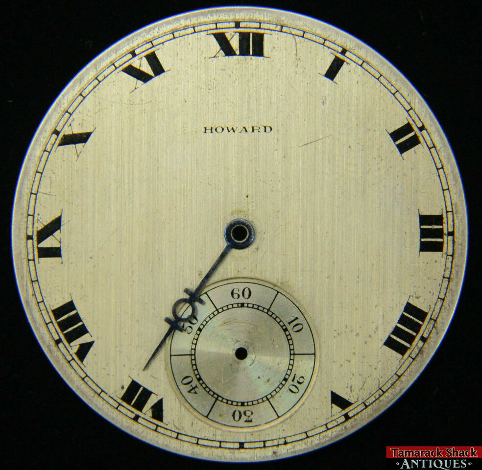 Antique Howard Pocket Watch Dial Snap-On 14s 41.64mm Single-Pressed Arabic Num