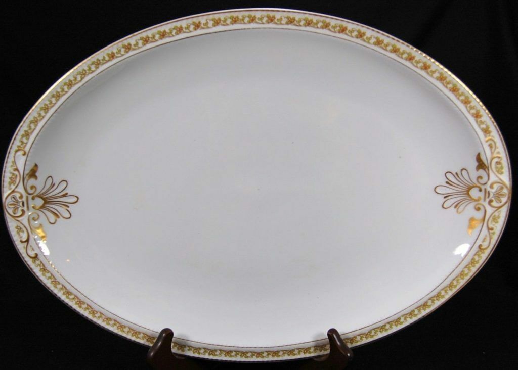 Antique c18941931 Haviland Limoges Ivy Berry Green 16″ Large Platter