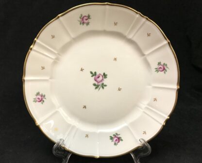 B&G Bing Grondahl 8.5" Salad Plates, Rose Motif, Gold Trim, Set of 4 | 23159 - Image 3