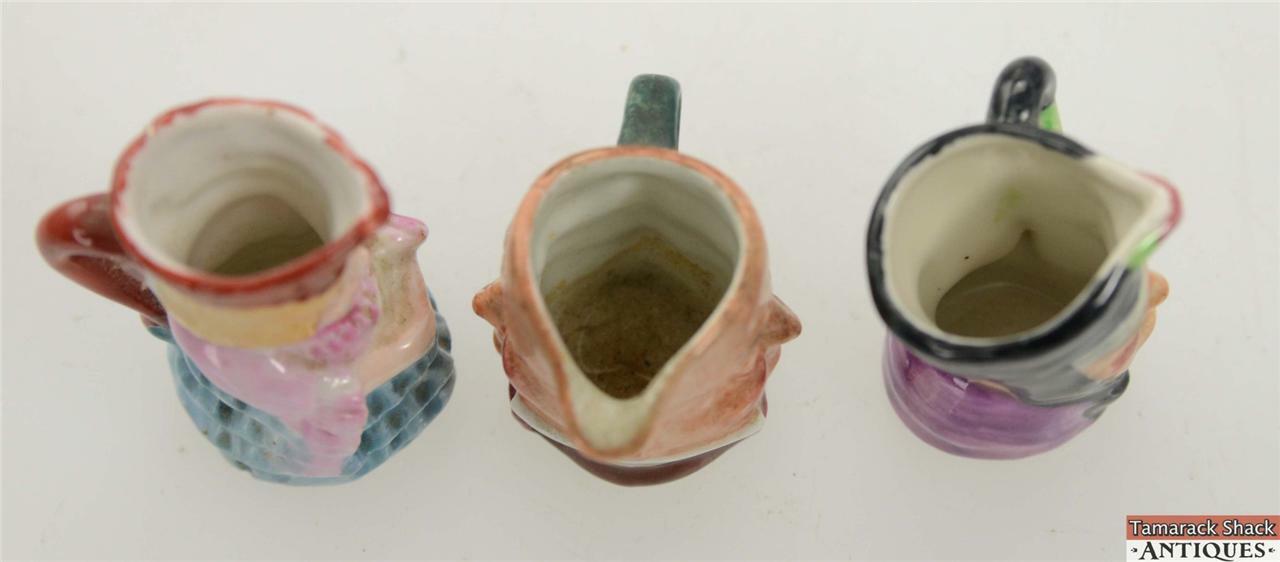Lot of 3 Mini Toby Character Jugs Creamers Artone England & Occupied Japan VTG - Image 6