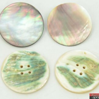 Quantity 4 - Two Pairs BIG Beautiful Antique MOP Abalone Buttons 1 1/2" Diameter