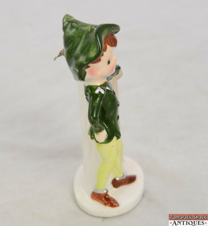 Vintage 1940s Woodland Pixie Elf Fairy Painted Ceramic Recipe Card Holder Cute! - Image 6