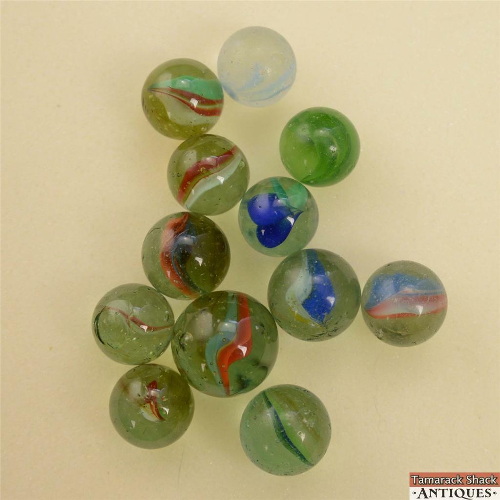 10 30mm Vintage Catseye Sparklers Shooter Marbles Blue/Green/White/Orange/Clear 