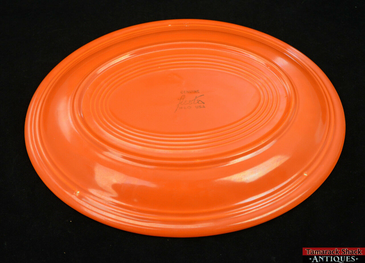 Lot of 3 Vintage Fiesta 12 1/2" Oval Serving Platters Red Green Old Ivory Cream - Image 9