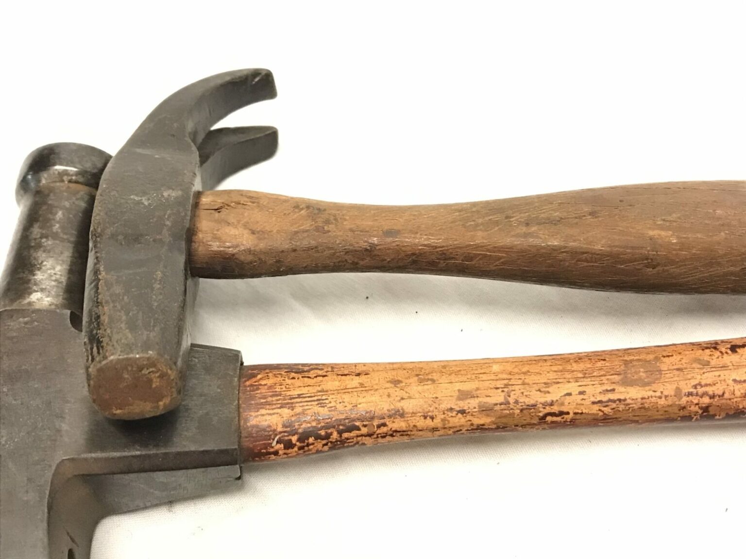 Pair of Antique Claw Hammers, Round & Square Heads, Good Handles