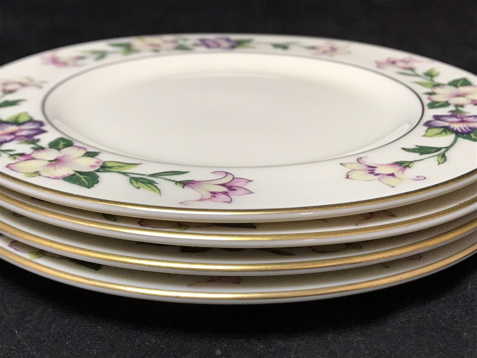 Pickard China Pamela 1059 Bread Plates, set of (4) | Gilded Edges | ref 23726 - Image 8