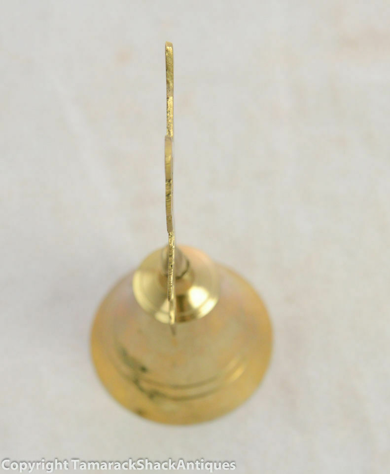 Vintage Gold Toned Angel Playing Trumpet Outline Collectible Hand Bell - Image 4