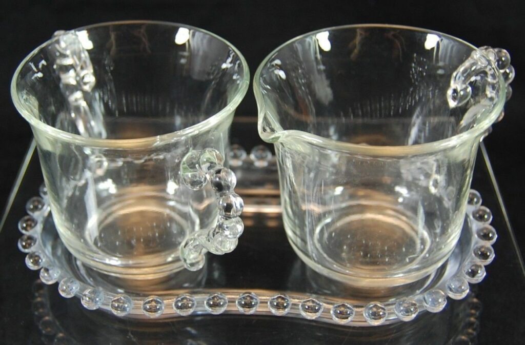 Vintage IMPERIAL CANDLEWICK 400/126 Creamer Sugar & Tray Set Tamarack