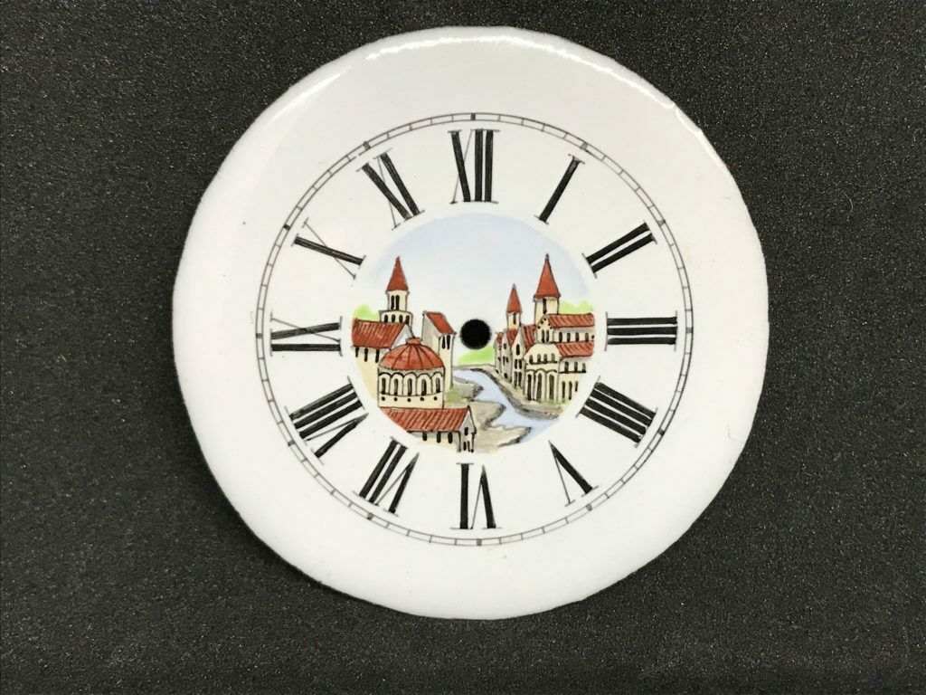 Vtg. Hand Painted NOS Pocket Watch or Clock Dial, Sz.27s 52mm Dia. | 22794