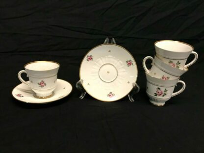 B&G Bing Grondahl Tea Cup & Saucer China Set, Rose Motif, 6pcs Total | 23154