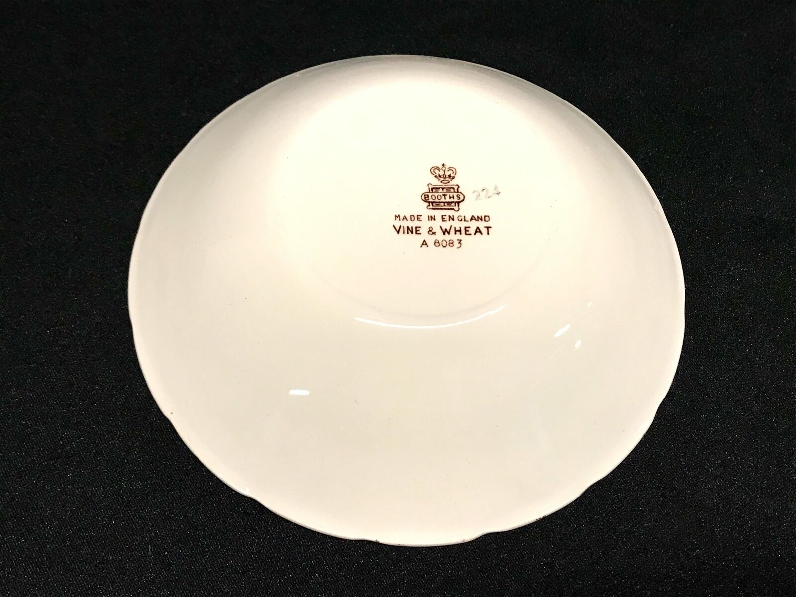 Booths Vine & Wheat Brown Pattern 6 1/4" Coupe Cereal Bowls, Set of 9 | 23035 - Image 4